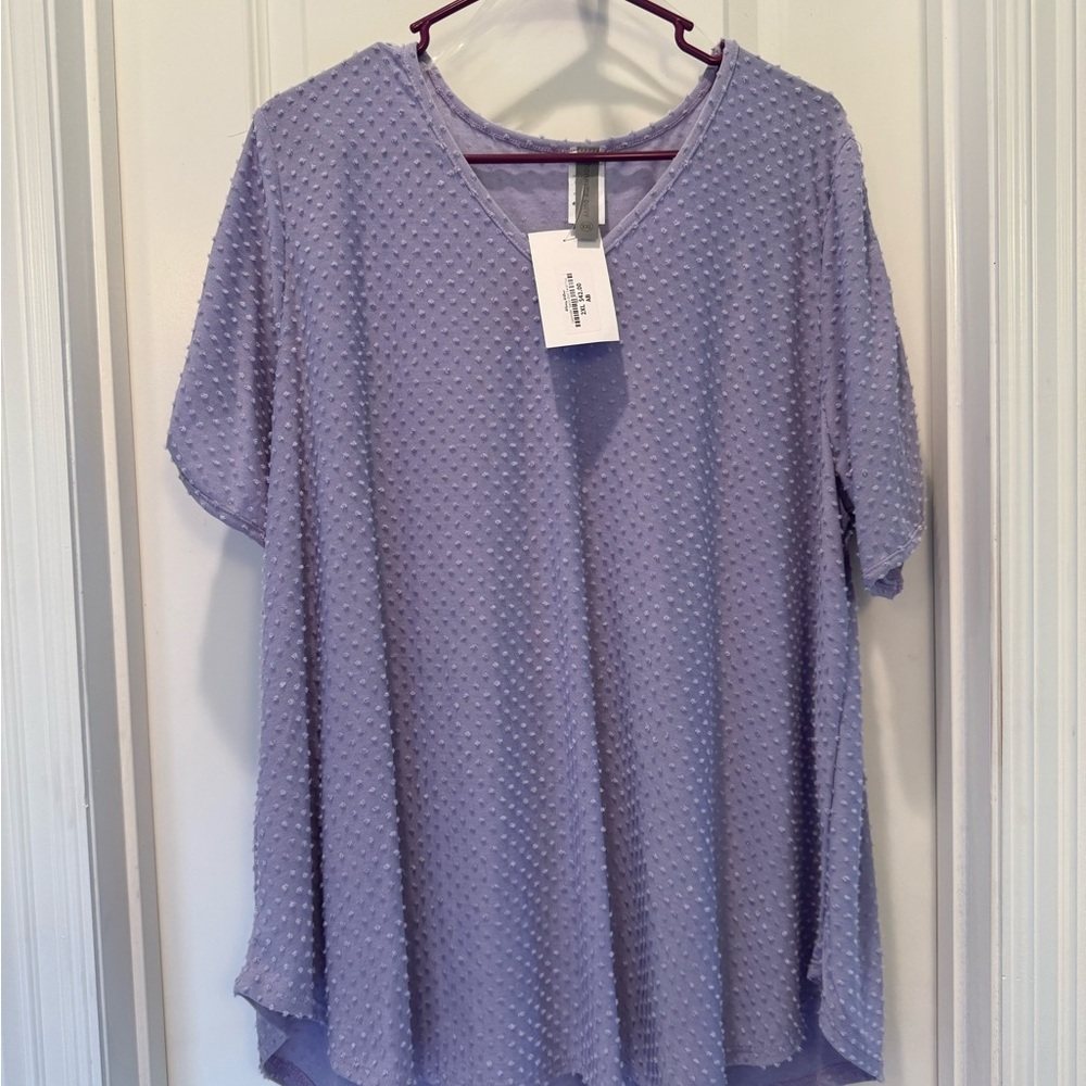 Honeyme Purple Asymmetrical Blouse Relaxed Fit